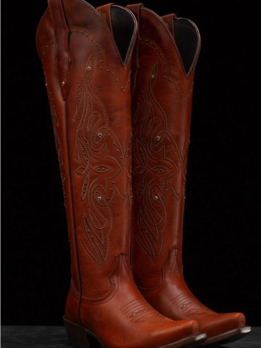 NIB Alfa Western Wear Zoe Cognac Leather 18